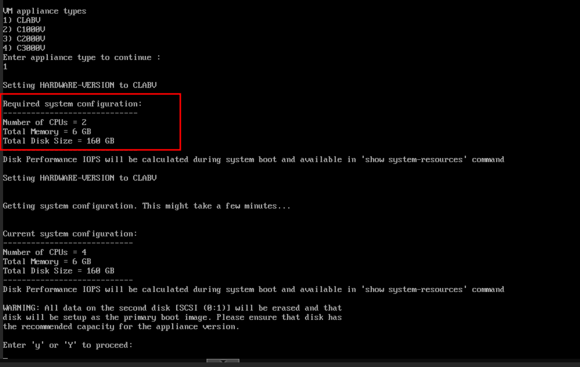 Appliance type prompt